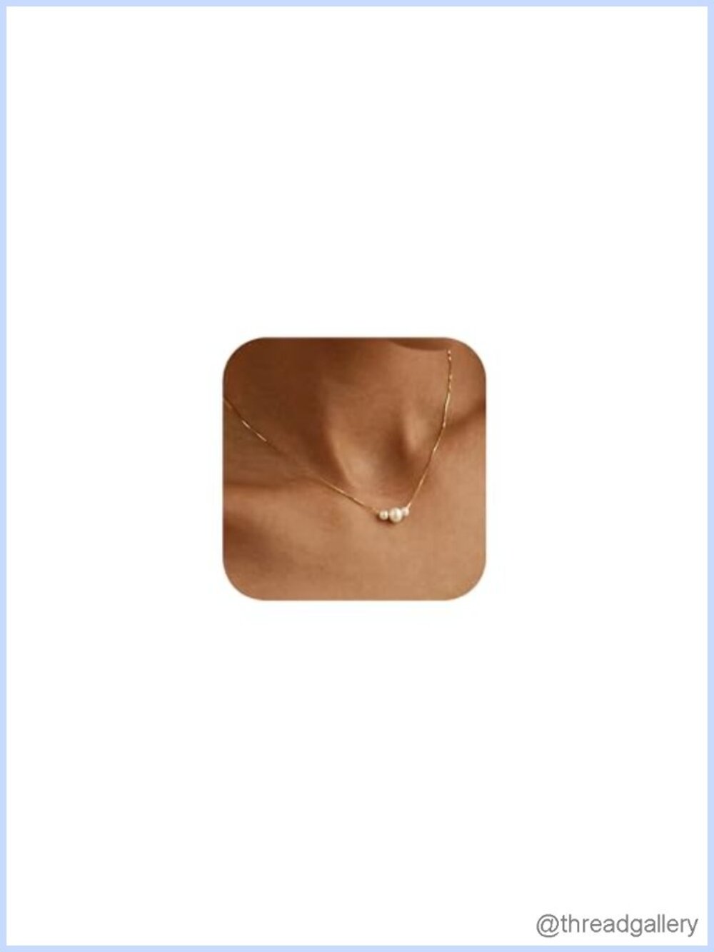 14K Gold Plated Stainless Steel Freshwater Pearl Pendant Necklace Dainty